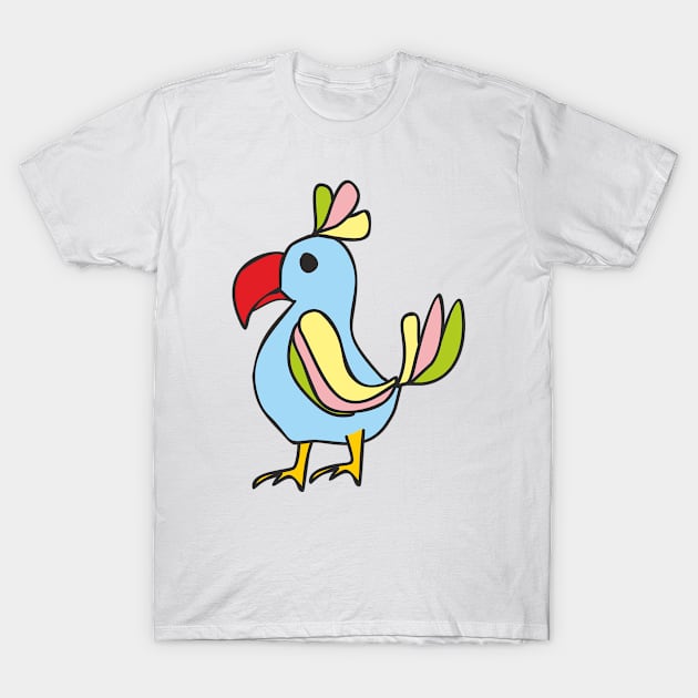 Blue parrot T-Shirt by Alekvik